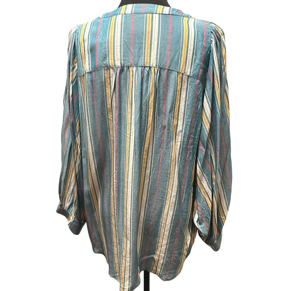 Anthropologie Maeve Byron Striped Blouse - Size XL - Balloon Sleeves -NWT - Picture 6 of 11